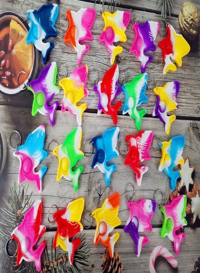 HOZKEAP 20 Packs Bulk sharks Push Fidget Bubble Mini Pop Fidget for Adult and Kids,Birthday Party Favors Supplies and Classroom summer Students Bubble Prize Gifts - Image 2